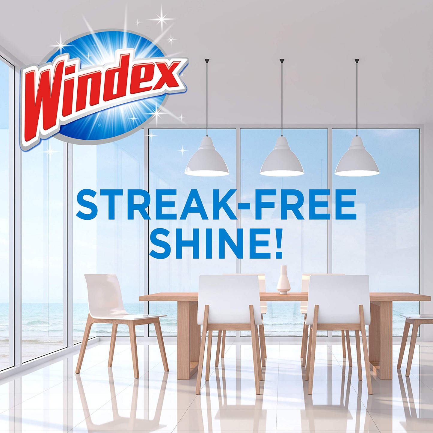 Windex Wipes Glass Cleaning Ammonia Free, Pre-Moistened Glass and Surface Wipes to Clean Home Surfaces, Crystal Rain Fresh Scent, 38 Count