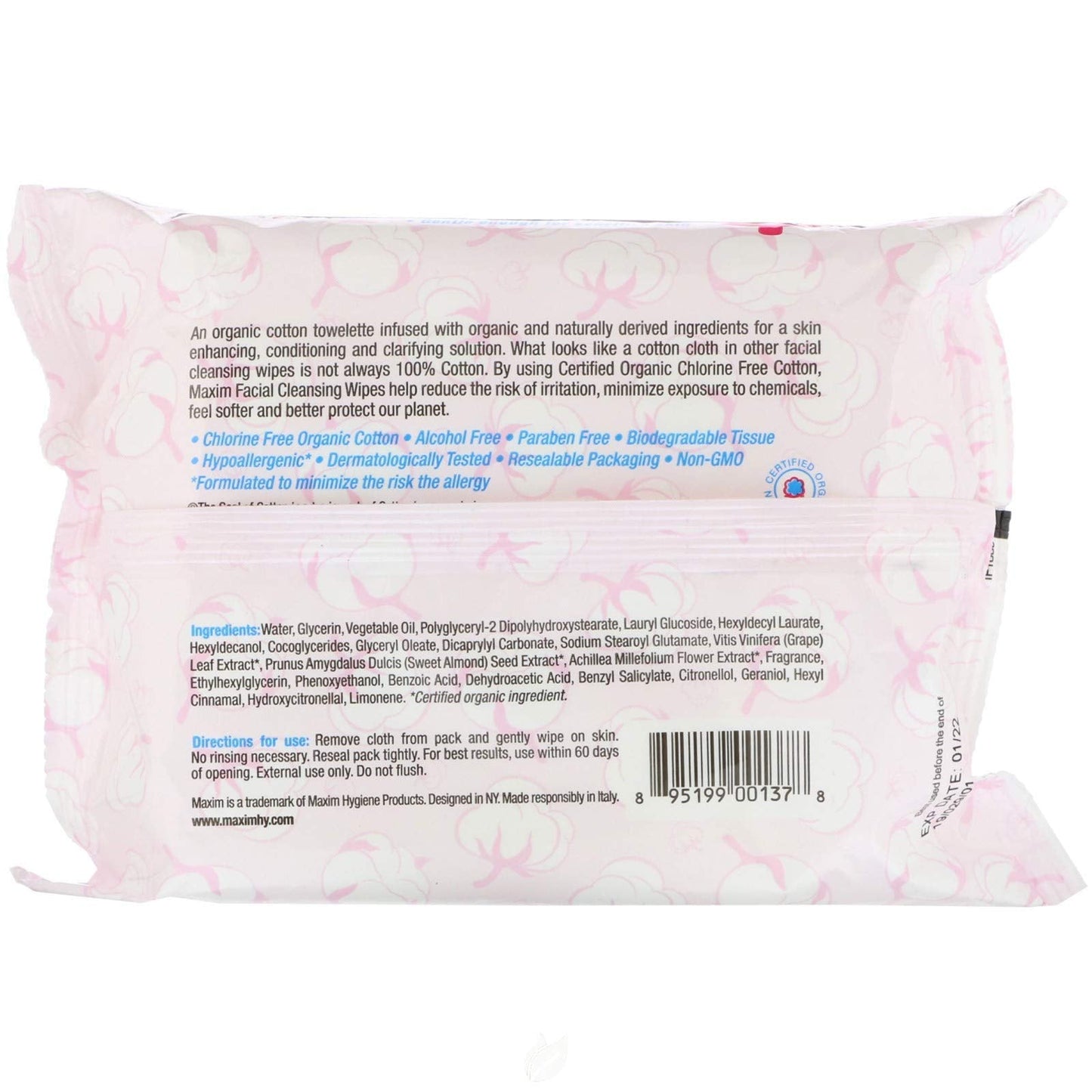 Maxim® Disinfecting Wet Wipes, Hypoallergenic, Biodegradable, Unscented, Hand Sanitizer, Single Packed, 20 Count, 1 Pack