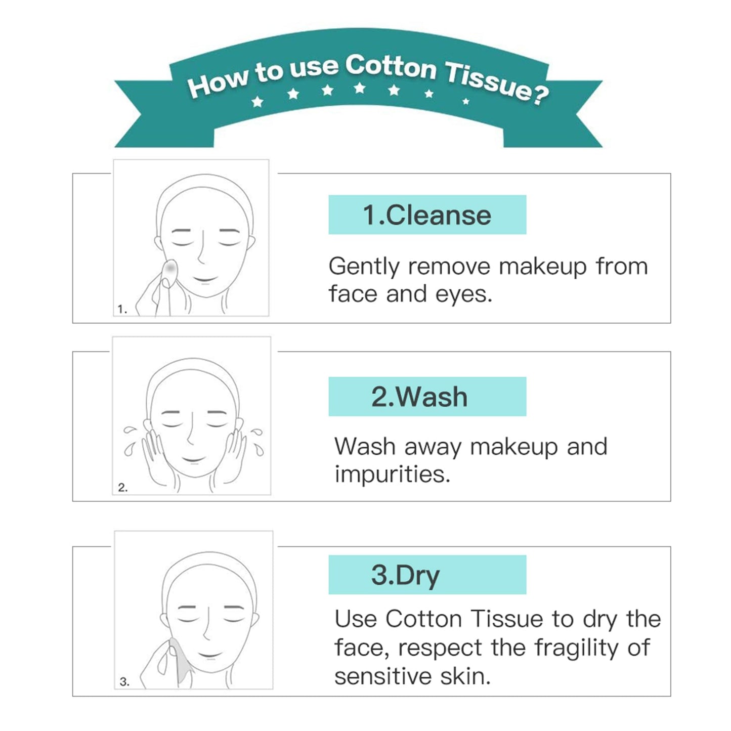Winner Soft Face Towels, 100% USDA Biobased Facial Towels, Unscented Cotton Tissues for Sensitive Skin, OEKO-TEX Certified Face Towelettes Disposable, Makeup Remover Dry Wipes, 600 Ct, 6 Pack