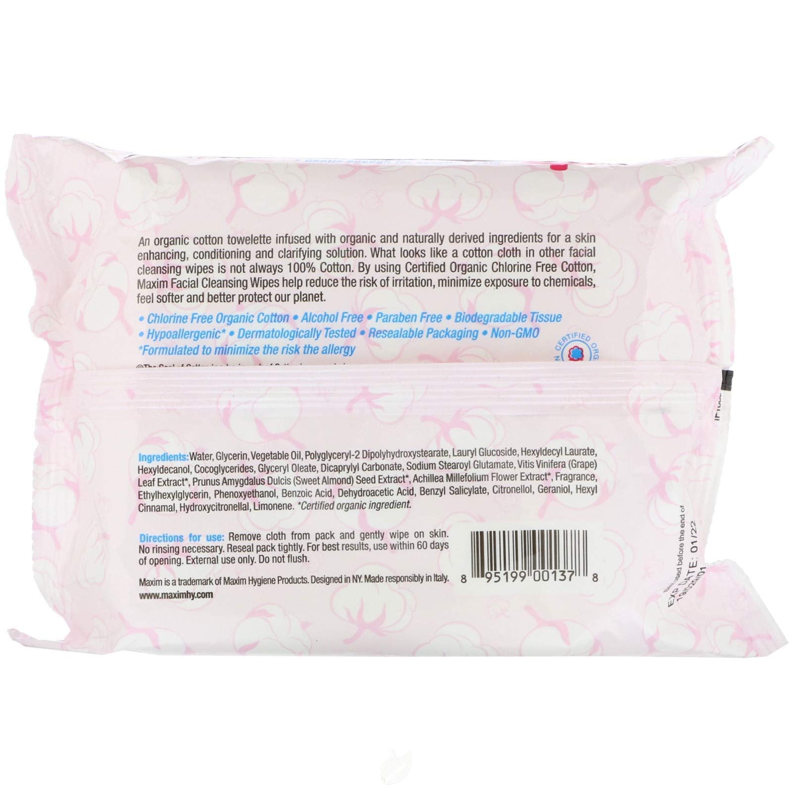 Maxim® Disinfecting Wet Wipes, Hypoallergenic, Biodegradable, Unscented, Hand Sanitizer, Single Packed, 20 Count, 1 Pack