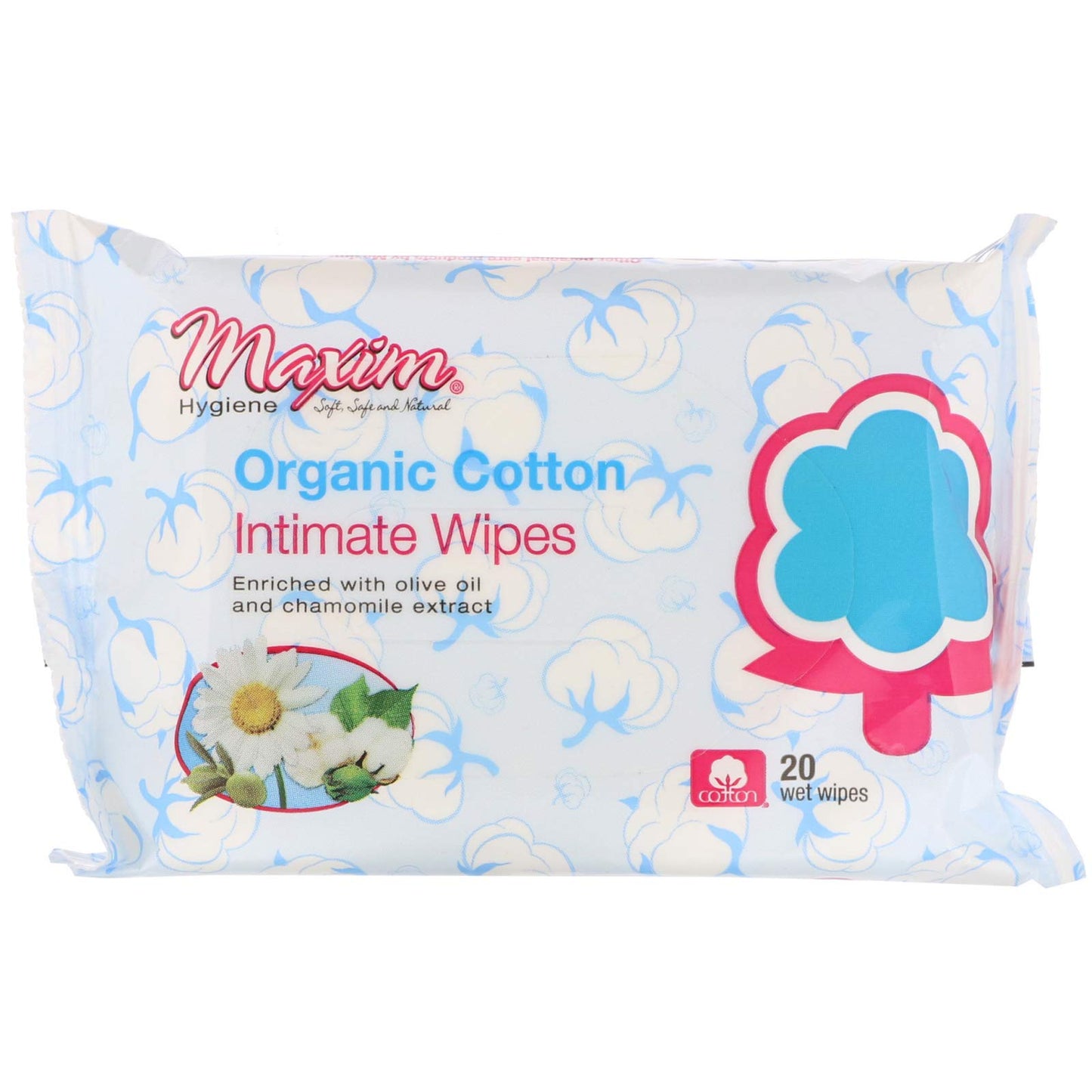 Maxim® Disinfecting Wet Wipes, Hypoallergenic, Biodegradable, Unscented, Hand Sanitizer, Single Packed, 20 Count, 1 Pack