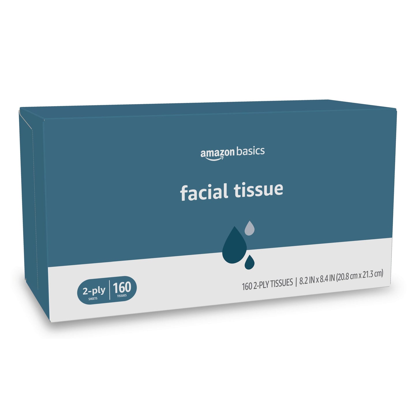 Amazon Basics Facial Tissue, 2-Ply, 2880 Count (18 Packs of 160), (Packaging May Vary)
