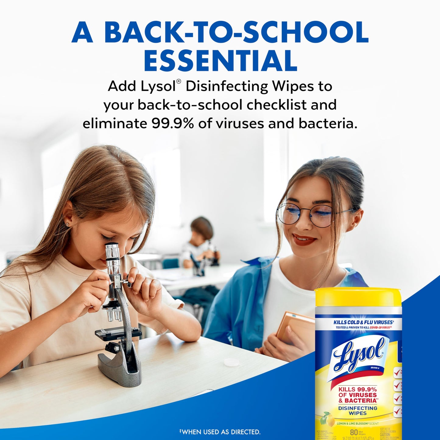 Lysol Disinfectant Wipes Multi-Surface Antibacterial Cleaning Wipes For Disinfecting and Cleaning Lemon and Lime Blossom 80 Count (Pack of 2)
